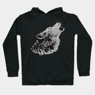 Howling Gray Wolf Hoodie